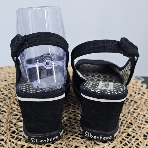 Sketchers Wedge Y2K Slingback Sandals Black Size 7 - Picture 5 of 13